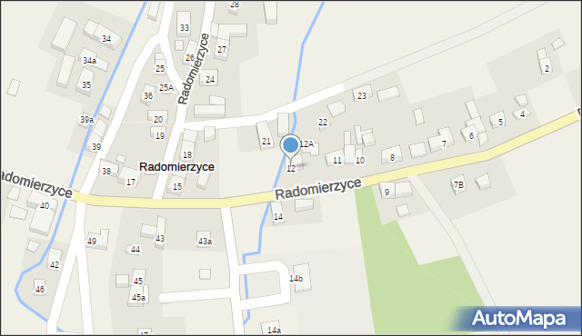 Radomierzyce, Radomierzyce, 12, mapa Radomierzyce