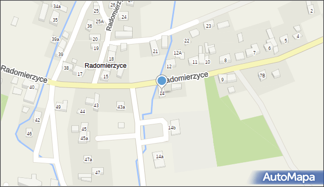 Radomierzyce, Radomierzyce, 14, mapa Radomierzyce