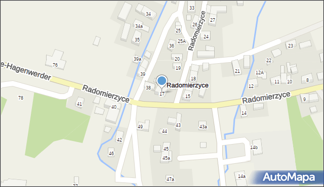 Radomierzyce, Radomierzyce, 17, mapa Radomierzyce