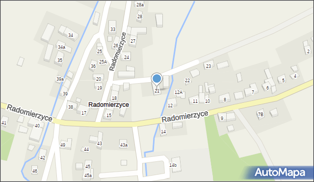 Radomierzyce, Radomierzyce, 21, mapa Radomierzyce