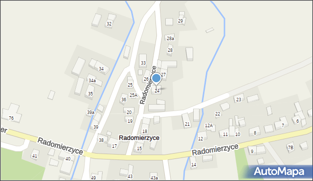 Radomierzyce, Radomierzyce, 24, mapa Radomierzyce