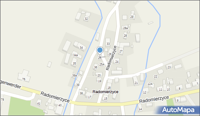 Radomierzyce, Radomierzyce, 25, mapa Radomierzyce