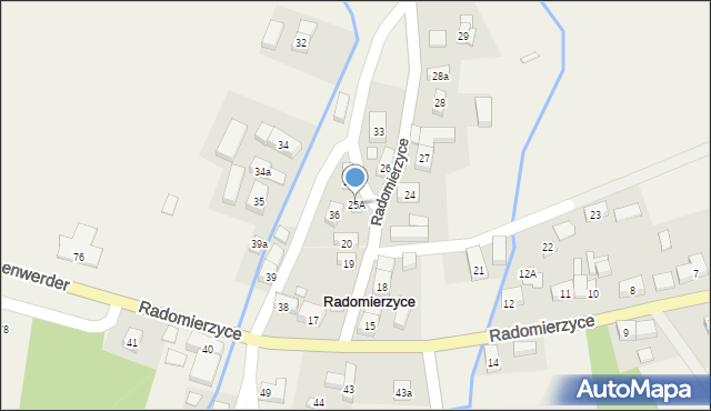Radomierzyce, Radomierzyce, 25A, mapa Radomierzyce