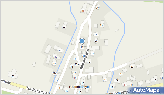 Radomierzyce, Radomierzyce, 33, mapa Radomierzyce