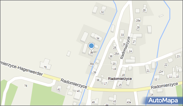 Radomierzyce, Radomierzyce, 35, mapa Radomierzyce