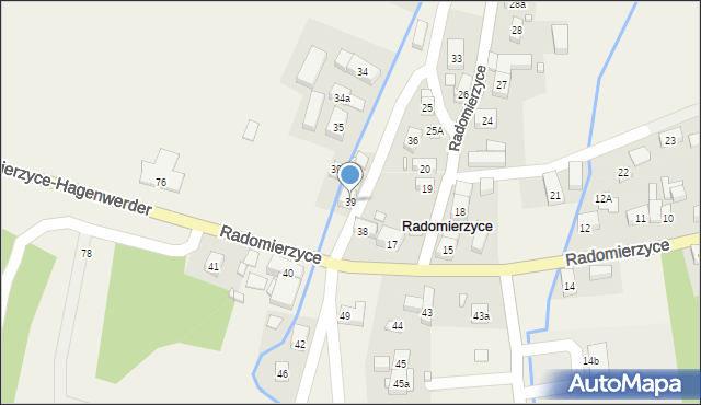 Radomierzyce, Radomierzyce, 39, mapa Radomierzyce