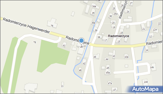 Radomierzyce, Radomierzyce, 40, mapa Radomierzyce