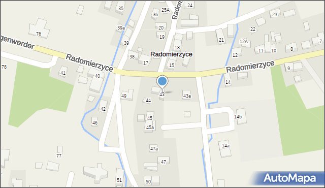 Radomierzyce, Radomierzyce, 43, mapa Radomierzyce