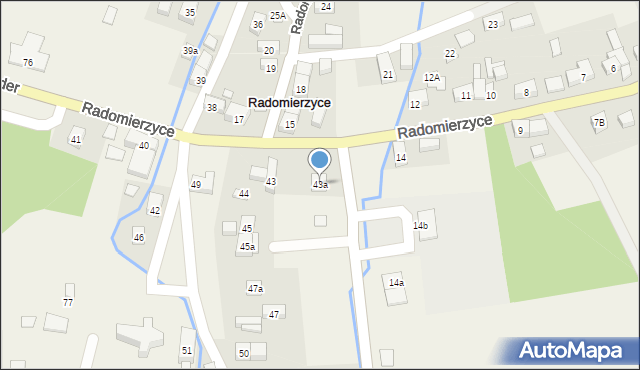 Radomierzyce, Radomierzyce, 43a, mapa Radomierzyce