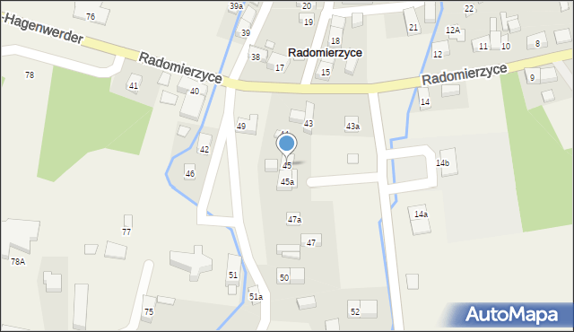 Radomierzyce, Radomierzyce, 45, mapa Radomierzyce