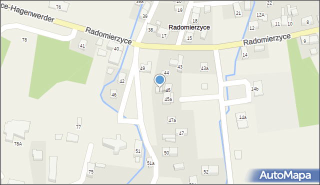 Radomierzyce, Radomierzyce, 45b, mapa Radomierzyce
