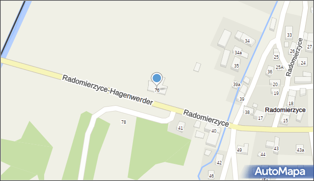 Radomierzyce, Radomierzyce, 76, mapa Radomierzyce