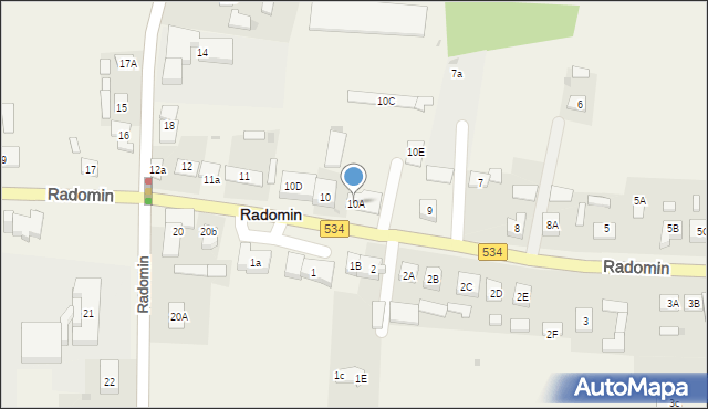 Radomin, Radomin, 10A, mapa Radomin