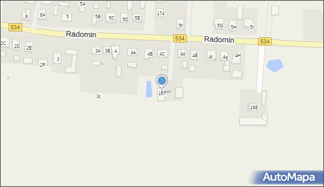 Radomin, Radomin, 167, mapa Radomin