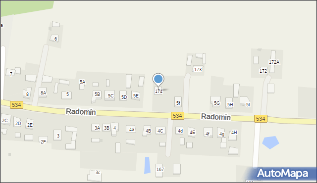 Radomin, Radomin, 174, mapa Radomin