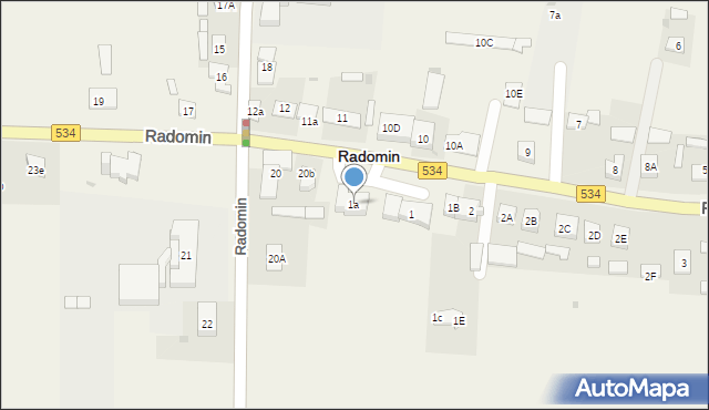 Radomin, Radomin, 1a, mapa Radomin