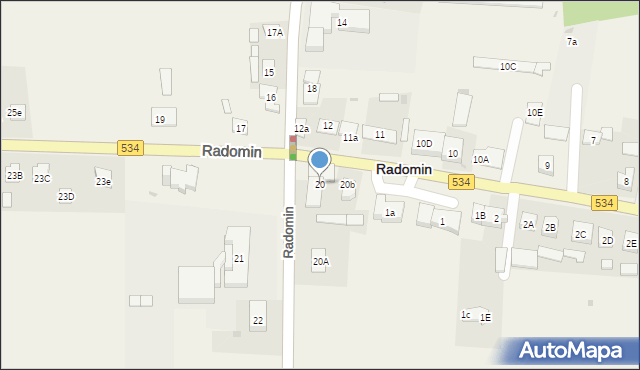 Radomin, Radomin, 20, mapa Radomin