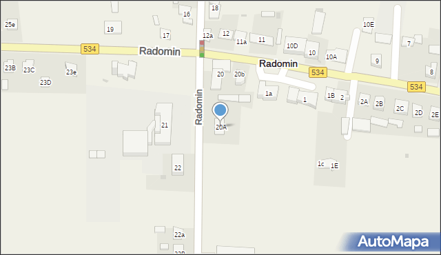 Radomin, Radomin, 20A, mapa Radomin