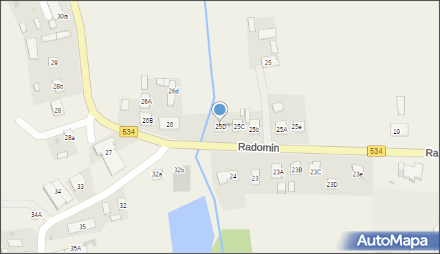 Radomin, Radomin, 25D, mapa Radomin