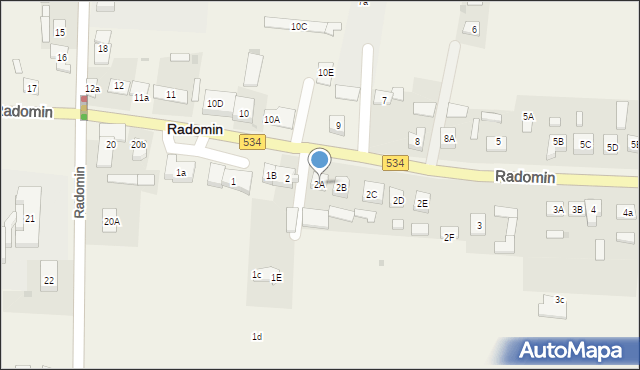 Radomin, Radomin, 2A, mapa Radomin