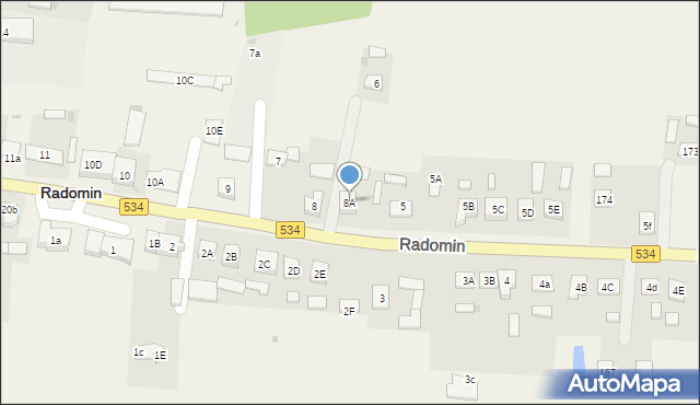 Radomin, Radomin, 8A, mapa Radomin