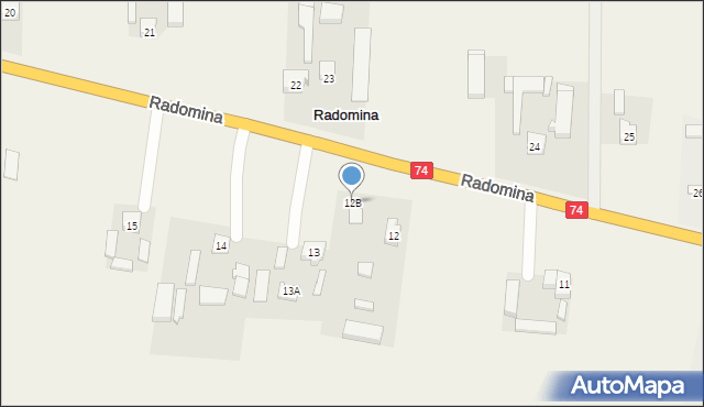 Radomina, Radomina, 12B, mapa Radomina