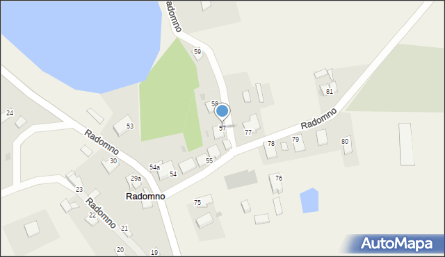 Radomno, Radomno, 57, mapa Radomno