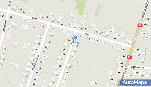 Radomsko, Rataja Macieja, 40, mapa Radomsko