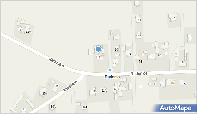 Radonice, Radonice, 11, mapa Radonice