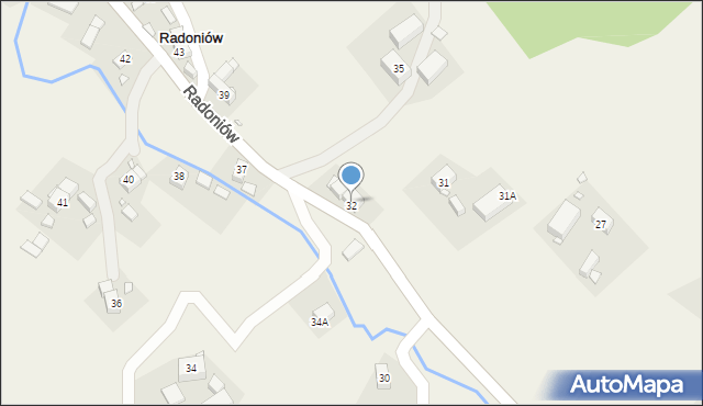 Radoniów, Radoniów, 32, mapa Radoniów