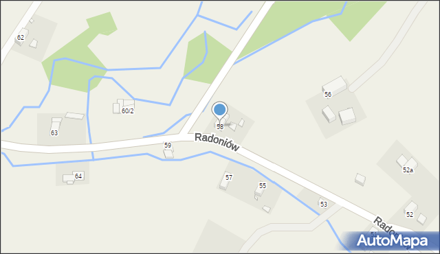 Radoniów, Radoniów, 58, mapa Radoniów