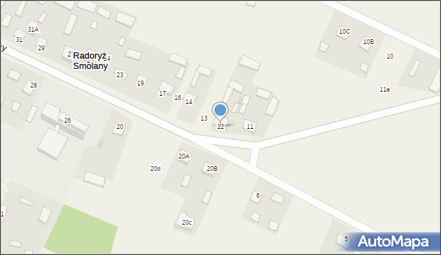 Radoryż Smolany, Radoryż Smolany, 12, mapa Radoryż Smolany