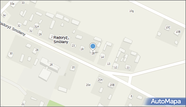 Radoryż Smolany, Radoryż Smolany, 18, mapa Radoryż Smolany