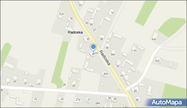 Radoska, Radoska, 40, mapa Radoska