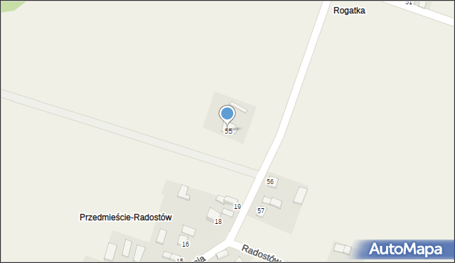 Radostów, Radostów, 55, mapa Radostów