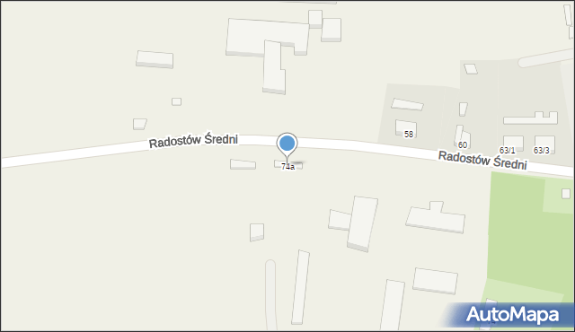 Radostów Średni, Radostów Średni, 74a, mapa Radostów Średni