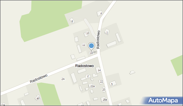 Radostowo, Radostowo, 12, mapa Radostowo