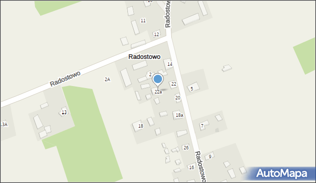 Radostowo, Radostowo, 22a, mapa Radostowo