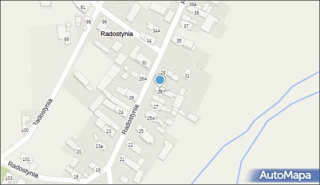 Radostynia, Radostynia, 28, mapa Radostynia