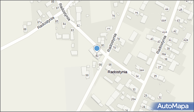 Radostynia, Radostynia, 81, mapa Radostynia