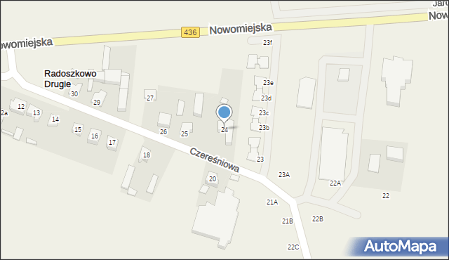 Radoszkowo Drugie, Radoszkowo Drugie, 24, mapa Radoszkowo Drugie