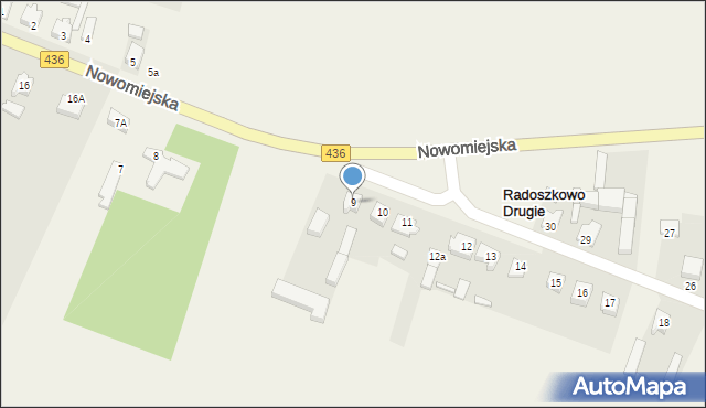 Radoszkowo Drugie, Radoszkowo Drugie, 9, mapa Radoszkowo Drugie