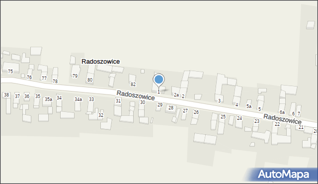 Radoszowice, Radoszowice, 1, mapa Radoszowice