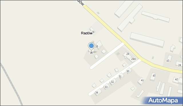 Radów, Radów, 36, mapa Radów