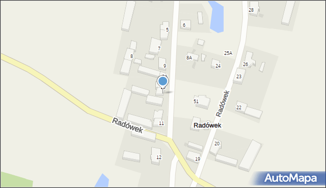 Radówek, Radówek, 10A, mapa Radówek