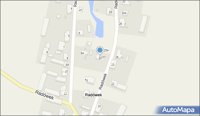 Radówek, Radówek, 24, mapa Radówek