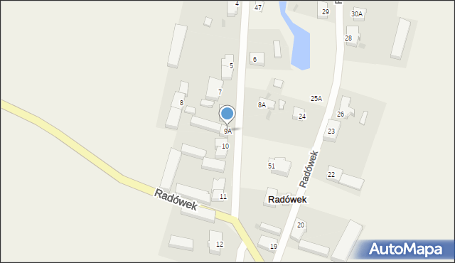 Radówek, Radówek, 9A, mapa Radówek