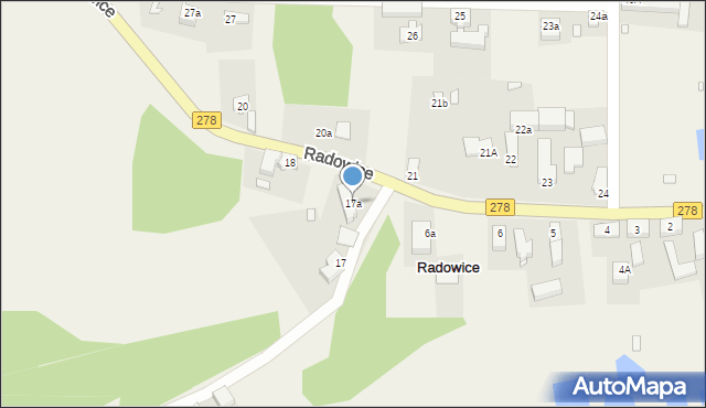 Radowice, Radowice, 17a, mapa Radowice