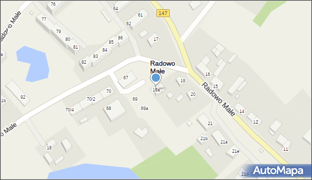 Radowo Małe, Radowo Małe, 18a, mapa Radowo Małe