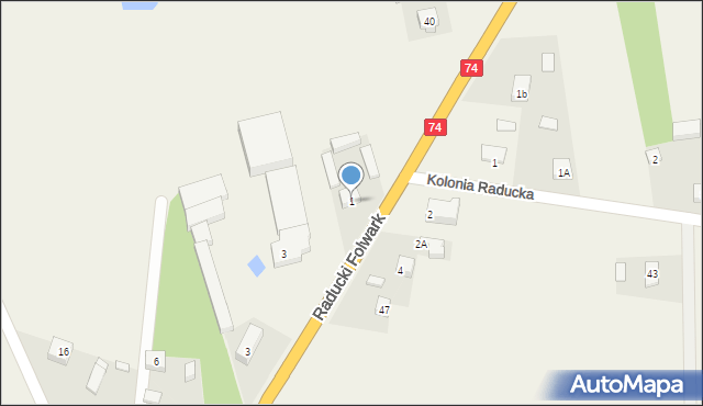 Raducki Folwark, Raducki Folwark, 1, mapa Raducki Folwark